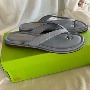 Sam Edelman Remi Blue Leather Flip Flop Sandals Size 8M NWB